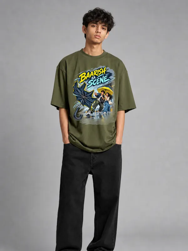 Olive_Green_Cotton_Oversized_Graphic_T-Shirt_For_Men