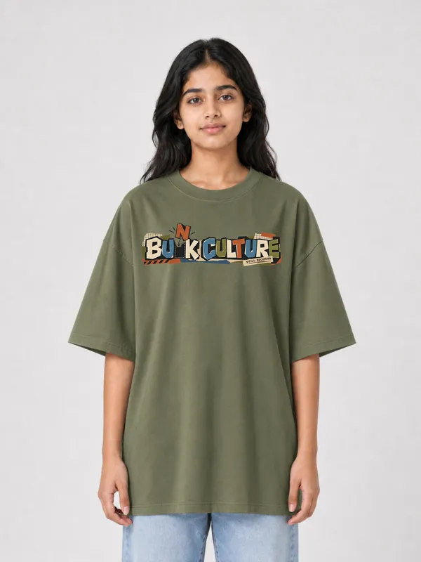 Olive_Green_Cotton_Oversized_Graphic_T-Shirt_For_Women