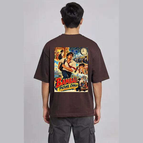 Bambai_Brown_Cotton_Oversized_Graphic_T-Shirt_For_Men