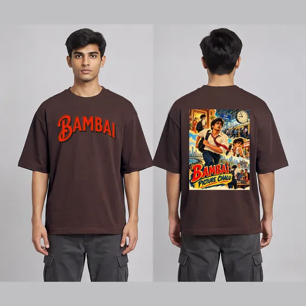 Bambai_Brown_Cotton_Oversized_Graphic_T-Shirt_For_Men