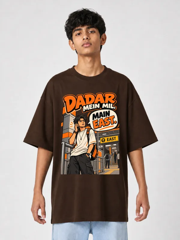 Brown_Cotton_Oversized_Graphic_T-Shirt_For_Men
