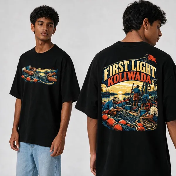 Koliwada_Black_Cotton_Oversized_Graphic_T-Shirt_For_Men