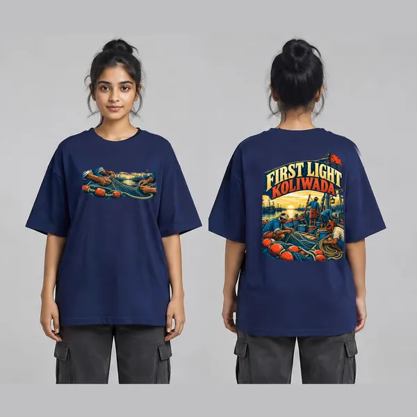 Koliwada_Navy_Blue_Cotton_Oversized_Graphic_T-Shirt_For_Women