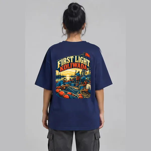 Koliwada_Navy_Blue_Cotton_Oversized_Graphic_T-Shirt_For_Women