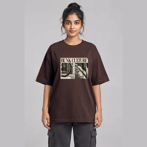 Bunk_Culture_Brown_Cotton_Oversized_Graphic_T-Shirt_For_Women