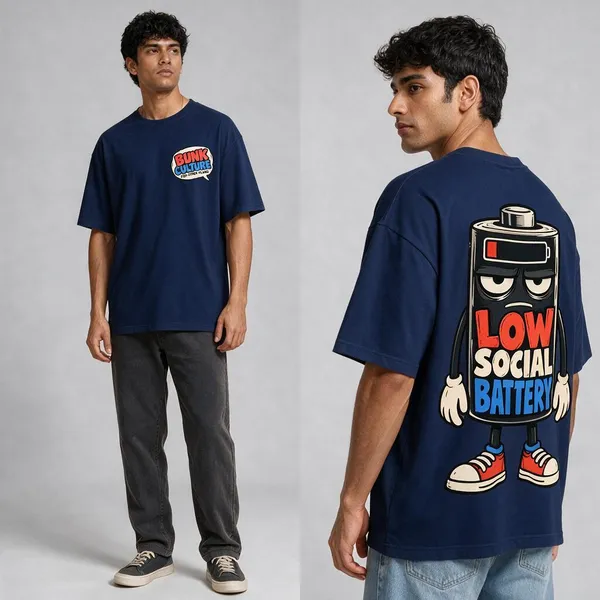 Low_Battery_Navy_Blue_Cotton_Oversized_Graphic_T-Shirt_For_Men