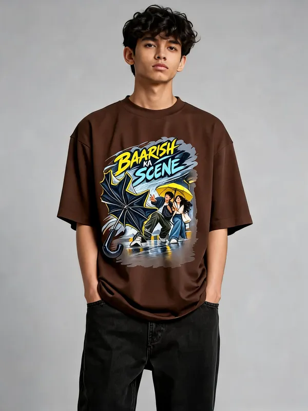 Brown_Cotton_Oversized_Graphic_T-Shirt_For_Men