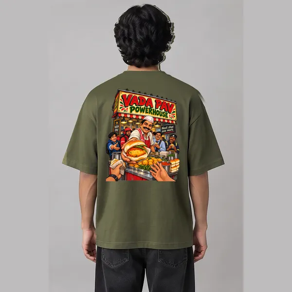 Vada_Paav_Olive_Green_Cotton_Oversized_Graphic_T-Shirt_For_Men