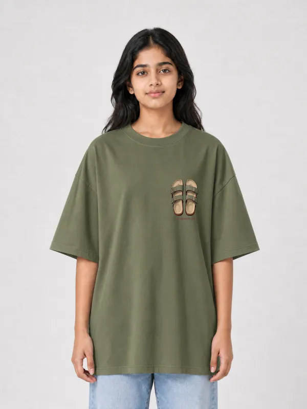 Olive_Green_Cotton_Oversized_Graphic_T-Shirt_For_Women