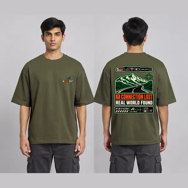 No_Signal_Olive_Green_Cotton_Oversized_Graphic_T-Shirt_For_Men