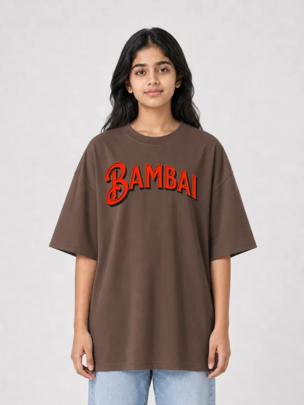 Brown_Cotton_Oversized_Graphic_T-Shirt_For_Women