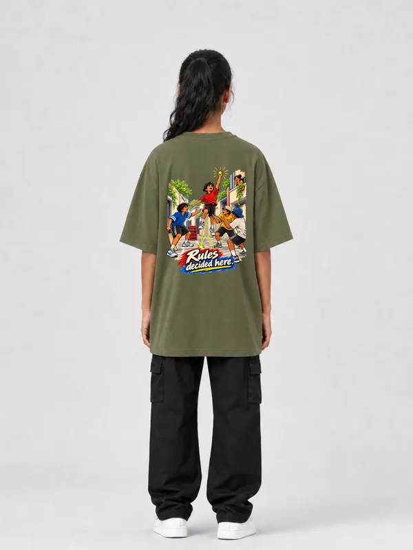 Olive_Green_Cotton_Oversized_Graphic_T-Shirt_For_Unisex