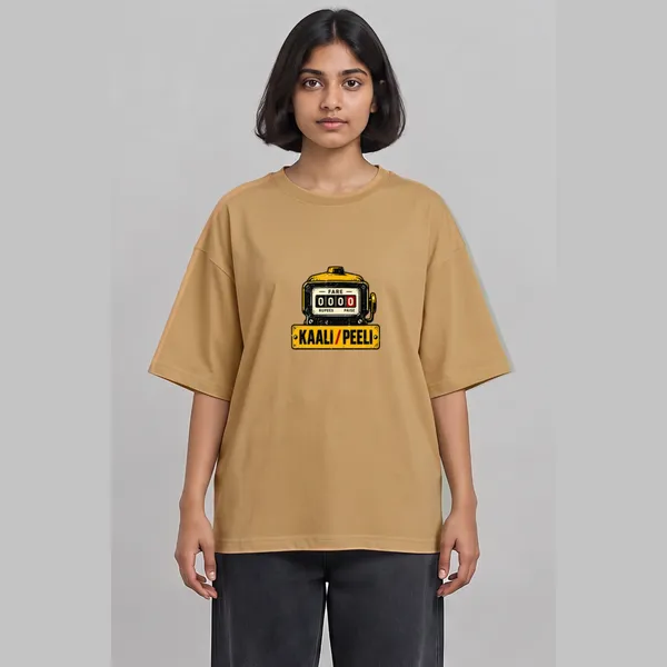 Kaali_Peeli_Beige_Cotton_Oversized_Graphic_T-Shirt_For_Women