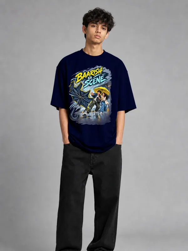 Navy_Cotton_Oversized_Graphic_T-Shirt_For_Men