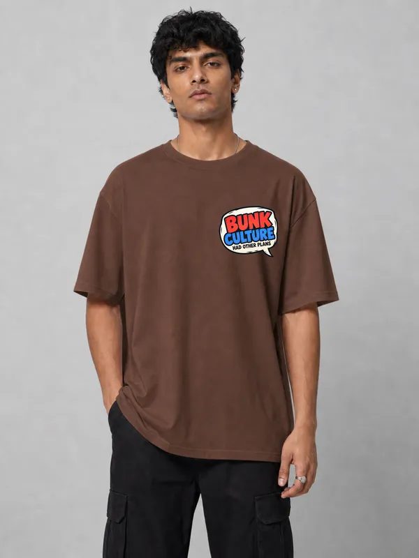 Brown_Cotton_Oversized_Graphic_T-Shirt_For_Men