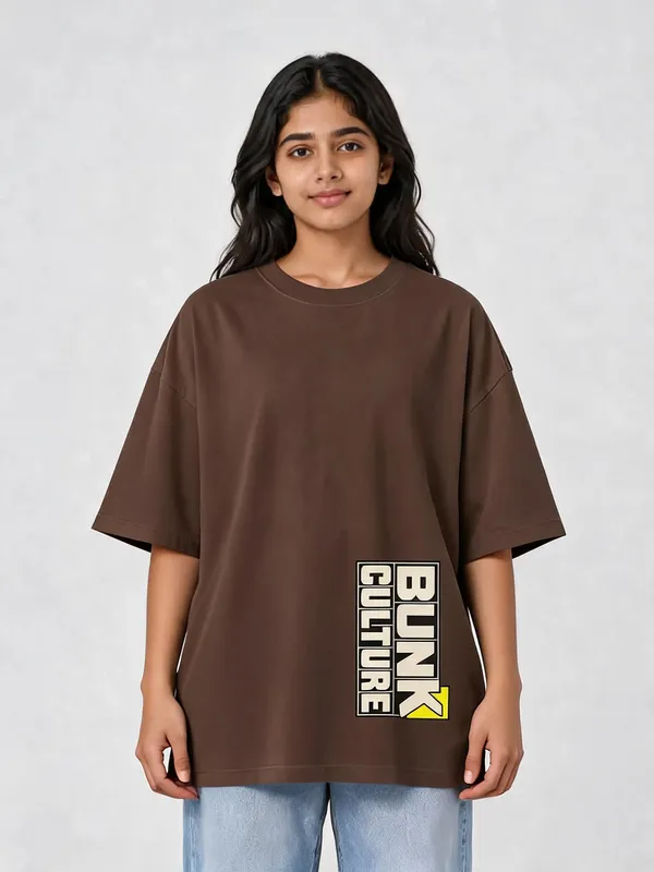 Brown_Cotton_Oversized_Graphic_T-Shirt_For_Women