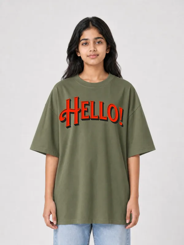 Olive_Green_Cotton_Oversized_Graphic_T-Shirt_For_Women