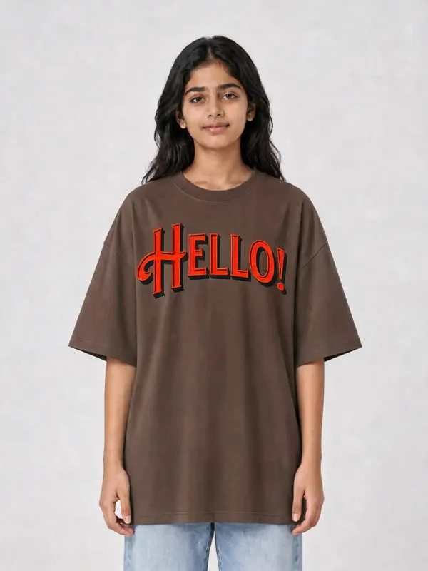 Brown_Cotton_Oversized_Graphic_T-Shirt_For_Women