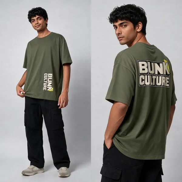 Bunk_Culture_Olive_Green_Cotton_Oversized_Graphic_T-Shirt_For_Men