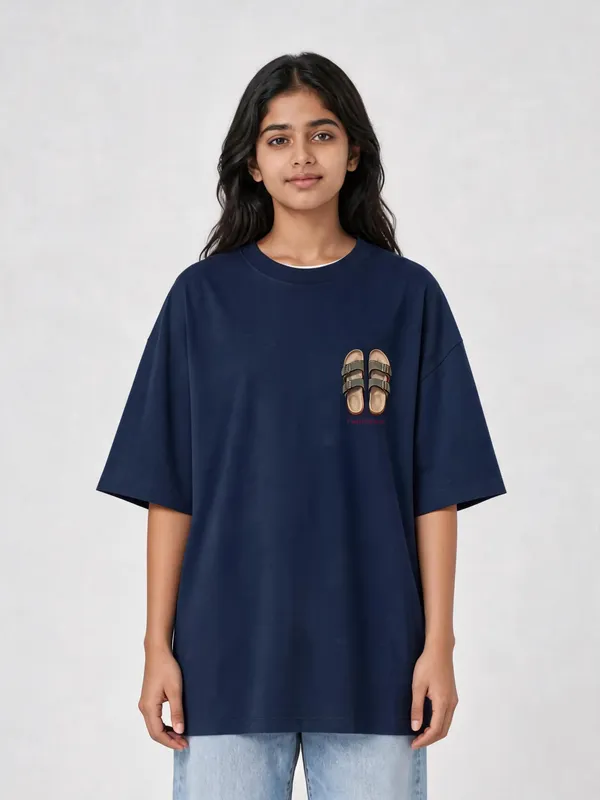 Navy_Blue_Cotton_Oversized_Graphic_T-Shirt_For_Women