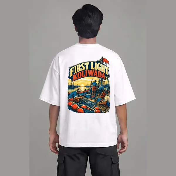 Koliwada_White_Cotton_Oversized_Graphic_T-Shirt_For_Men