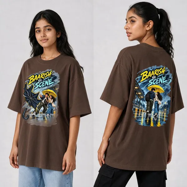 Baarish_Brown_Cotton_Oversized_Graphic_T-Shirt_For_Women