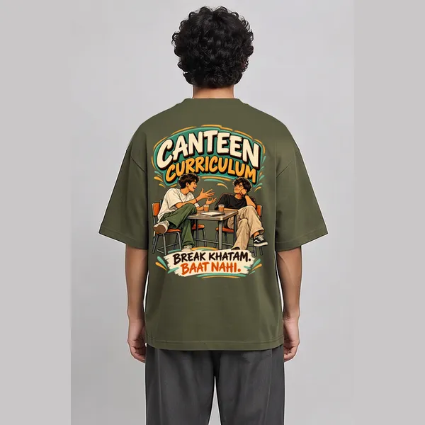 Canteen_Olive_Green_Cotton_Oversized_Graphic_T-Shirt_For_Men