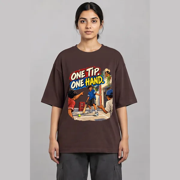 Cricket_Brown_Cotton_Oversized_Graphic_T-Shirt_For_Unisex