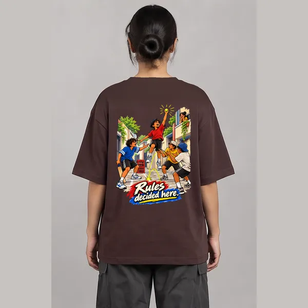 Cricket_Brown_Cotton_Oversized_Graphic_T-Shirt_For_Unisex