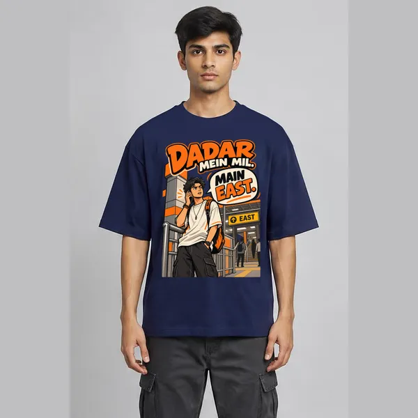 Dadar_Navy_Blue_Cotton_Oversized_Graphic_T-Shirt_For_Men