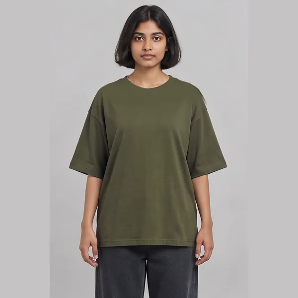 Bas_5_Min_Olive_Green_Cotton_Oversized_Graphic_T-Shirt_For_Women