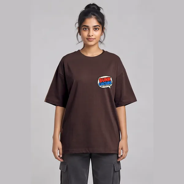 Low_Social_Battery_Brown_Cotton_Oversized_Graphic_T-Shirt_For_Women