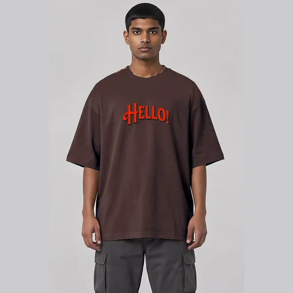 Hello_Brown_Cotton_Oversized_Graphic_T-Shirt_For_Men