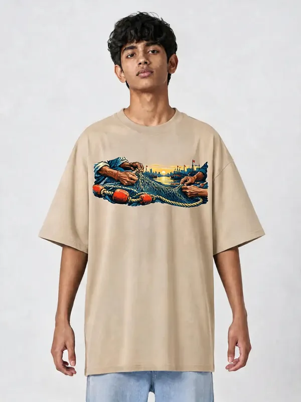 Beige_Cotton_Oversized_Graphic_T-Shirt_For_Men
