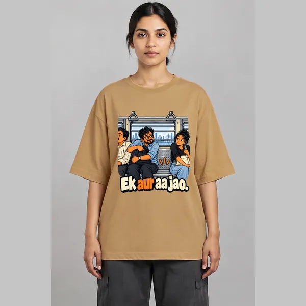 Ek_Aur_Beige_Cotton_Oversized_Graphic_T-Shirt_For_Women
