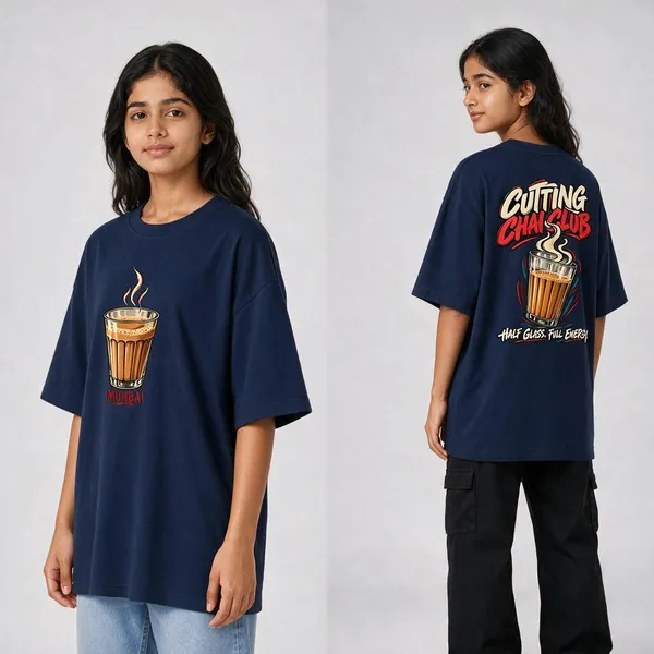 Cutting_Chai_Club_Navy_Blue_Cotton_Oversized_Graphic_T-Shirt_For_Women