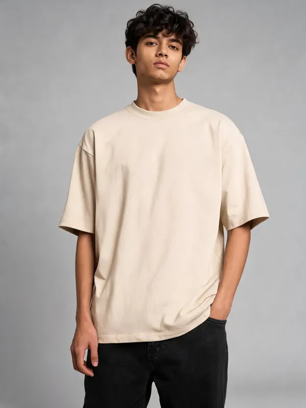 Beige_Cotton_Oversized_Graphic_T-Shirt_For_Men