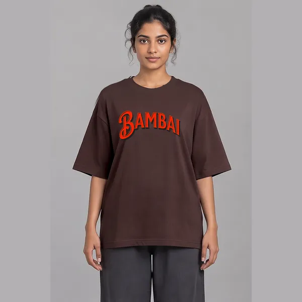 Bambai_Brown_Cotton_Oversized_Graphic_T-Shirt_For_Women