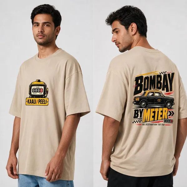 Kaali_Peeli_Beige_Cotton_Oversized_Graphic_T-Shirt_For_Men