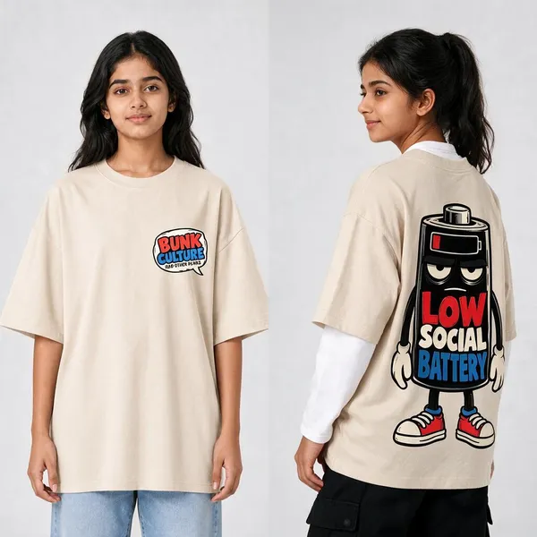 Low_Battery_Cream_Cotton_Oversized_Graphic_T-Shirt_For_Women