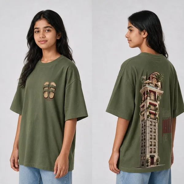 Penthouse_Olive_Green_Cotton_Oversized_Graphic_T-Shirt_For_Women