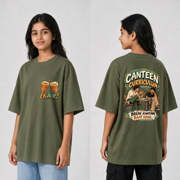Canteen_Olive_Green_Cotton_Oversized_Graphic_T-Shirt_For_Women
