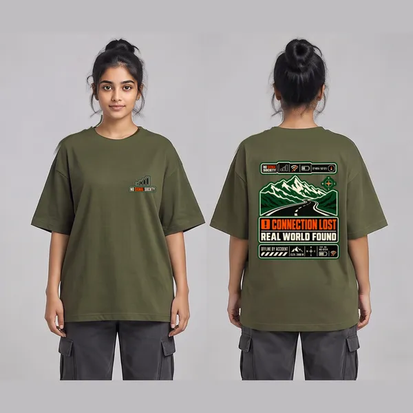 No_Signal_Olive_Green_Cotton_Oversized_Graphic_T-Shirt_For_Women