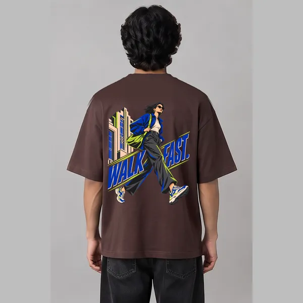 Walk_Fast_Brown_Cotton_Oversized_Graphic_T-Shirt_For_Men