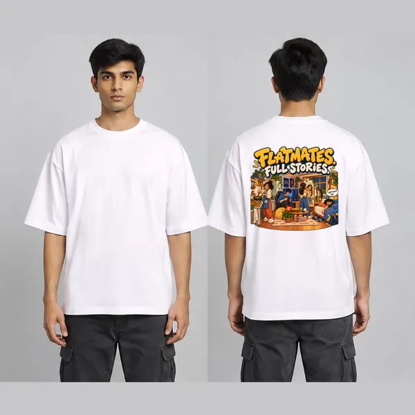 Flatmate_White_Cotton_Oversized_Graphic_T-Shirt_For_Men