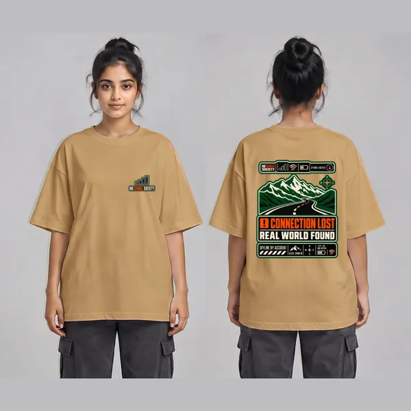 No_Signal_Beige_Cotton_Oversized_Graphic_T-Shirt_For_Women