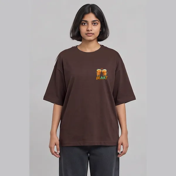 Canteen_Brown_Cotton_Oversized_Graphic_T-Shirt_For_Women