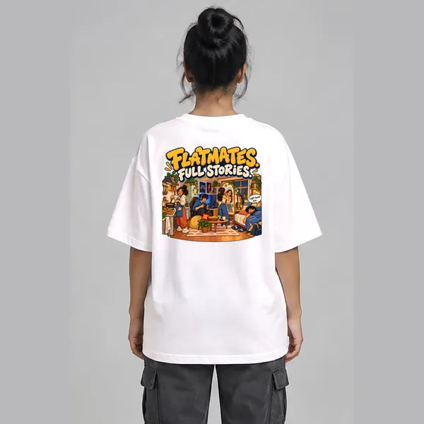 Flatmates_White_Cotton_Oversized_Graphic_T-Shirt_For_Women
