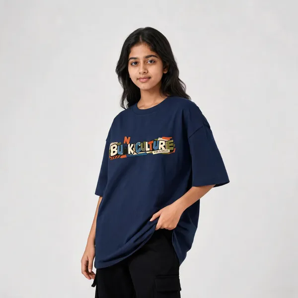 Navy_Blue_Cotton_Oversized_Graphic_T-Shirt_For_Women