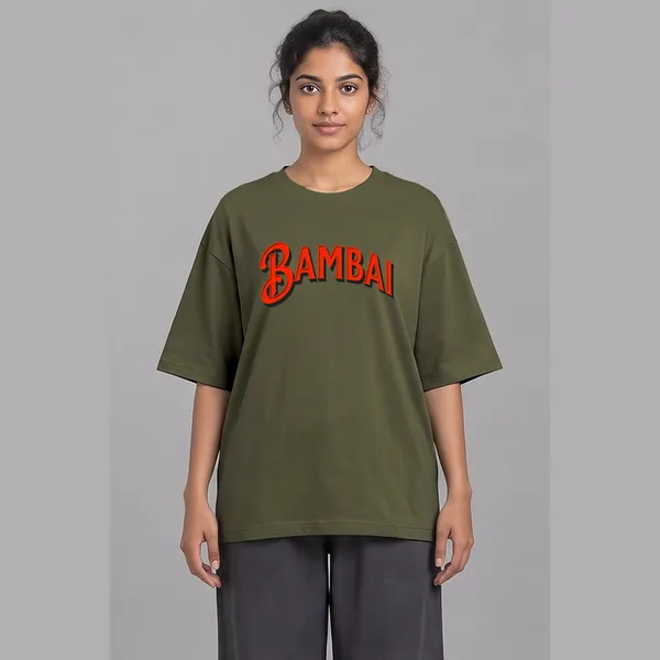 Bambai_Olive_Green_Cotton_Oversized_Graphic_T-Shirt_For_Unisex